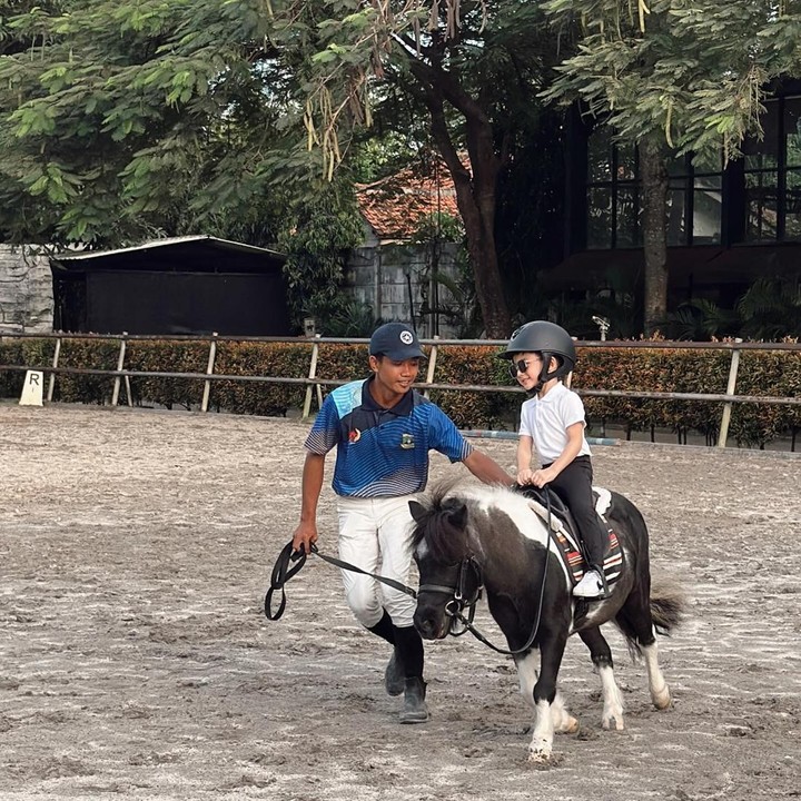 <p>Melalui unggahan di Instagram, Sang Bunda beberapa kali membagikan potret saat Pierce latihan berkuda. Pierce terlihat begitu bersemangat selama latihan ini, Bunda. "Ini pangeran berkudaku, mana pangeran berkudamu?" tulis Patricia Devina dalam satu unggahan di Instagram. (Foto: Instagram @pattdevdex)</p>
