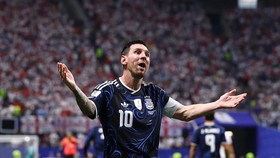 Soccer Football - FIFA World Cup 2026 - Semi Final - England v Argentina - Atlanta Stadium, Atlanta, Georgia, U.S. - July 15, 2026 Argentina's Lionel Messi celebrates after Lautaro Martinez scores their second goal REUTERS/Agustin Marcarian