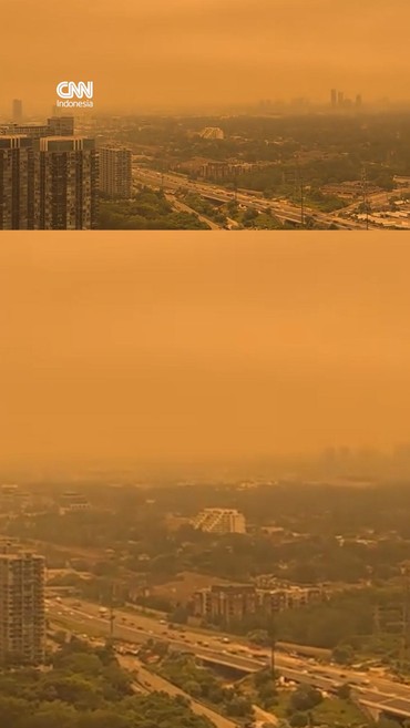 Langit Toronto Berubah Warna Oranye Imbas Kebakaran Hutan