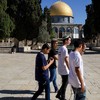 Jewish worshippers visit Al-Aqsa compound, known to Jews as the Temple Mount, in Jerusalem's Old City, July 15, 2026. The Dome of the Rock can be seen in the background. REUTERS/Naama Stern