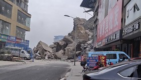 Debris at the site of buildings that collapsed due to a landslide in Chongqing, China, July 17, 2026, in this screengrab obtained from a social media video. Social Media/via REUTERS  THIS IMAGE HAS BEEN SUPPLIED BY A THIRD PARTY. NO RESALES. NO ARCHI