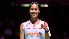 Pebulutangkis tunggal putri Indonesia, Putri Kusuma Wardani di Japan Open 2026 (Kredit: PBSI)