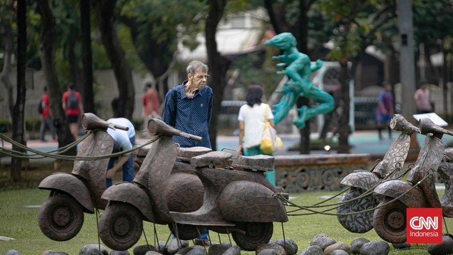 Pameran seni rupa Jakarta Provoke! 2026 kembali digelar sebagai ruang apresiasi bagi para seniman kontemporer untuk menampilkan karya-karya yang merefleksikan dinamika kehidupan ibu kota. (CNN Indonesia/Adi ibrahim)