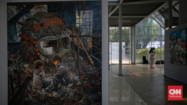 Pameran seni rupa Jakarta Provoke! 2026 kembali digelar sebagai ruang apresiasi bagi para seniman kontemporer untuk menampilkan karya-karya yang merefleksikan dinamika kehidupan ibu kota. (CNN Indonesia/Adi ibrahim)