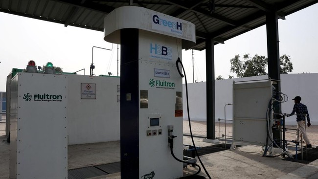 A hydrogen refuelling dispenser inside the Hydrogen Trainset Depot ahead of a flag off ceremony for Namo Green Rail, India's first hydrogen-powered train, in Jind, Haryana, India, July 17, 2026. REUTERS/Bhawika Chhabra