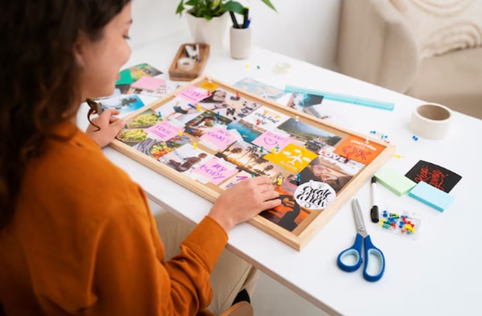 Scrapbooking dan creative journaling menjadi cara menyenangkan untuk menyimpan kenangan sekaligus mengekspresikan emosi. Kebiasaan ini juga dikaitkan dengan manfaat bagi kesehatan mental dan kesejahteraan psikologis./ Foto: magnific.com