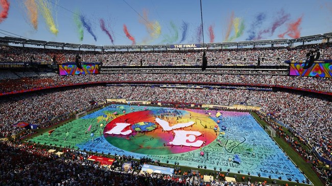 Soccer Football - FIFA World Cup 2026 - Final - Spain v Argentina - Halftime Show - New York/New Jersey Stadium, East Rutherford, New Jersey, U.S. - July 19, 2026 General view inside the stadium during the Halftime Show REUTERS/Jeenah Moon
