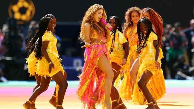 Soccer Football - FIFA World Cup 2026 - Final - Spain v Argentina - Halftime Show - New York/New Jersey Stadium, East Rutherford, New Jersey, U.S. - July 19, 2026 Shakira performs during the Halftime Show IMAGN IMAGES via Reuters/Vincent Carchietta
