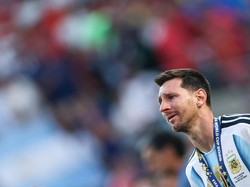 Argentina's forward #10 Lionel Messi reacts after losing the 2026 World Cup football tournament final match between Spain and Argentina at the New York/New Jersey Stadium in East Rutherford on July 19, 2026.  (Photo by PATRICIA DE MELO MOREIRA / AFP)