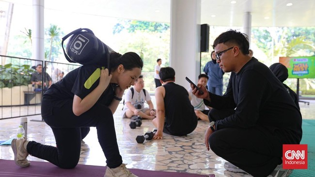 Mengusung konsep festival kesehatan, Wellnest Festival Vol. 2 menghadirkan pengalaman hidup sehat yang menyenangkan.  (CNN Indonesia/Febria Adha L)