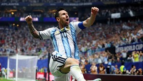 Soccer Football - FIFA World Cup 2026 - Round of 16 - Argentina v Egypt - Atlanta Stadium, Atlanta, Georgia, U.S. - July 7, 2026 Argentina's Lionel Messi celebrates scoring their second goal REUTERS/Carlos Barria