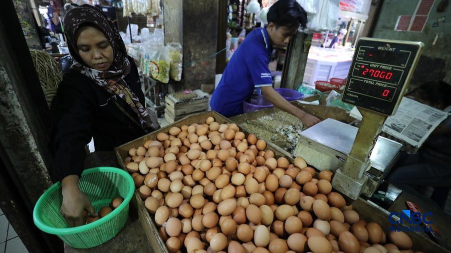 Harga telur ayam di Pasar Tradisional di Pasar Kebayoran Lama, Jakarta kembali mengalami kenaikan setelah masa libur sekolah berakhir, Rabu (22/7/2026).
