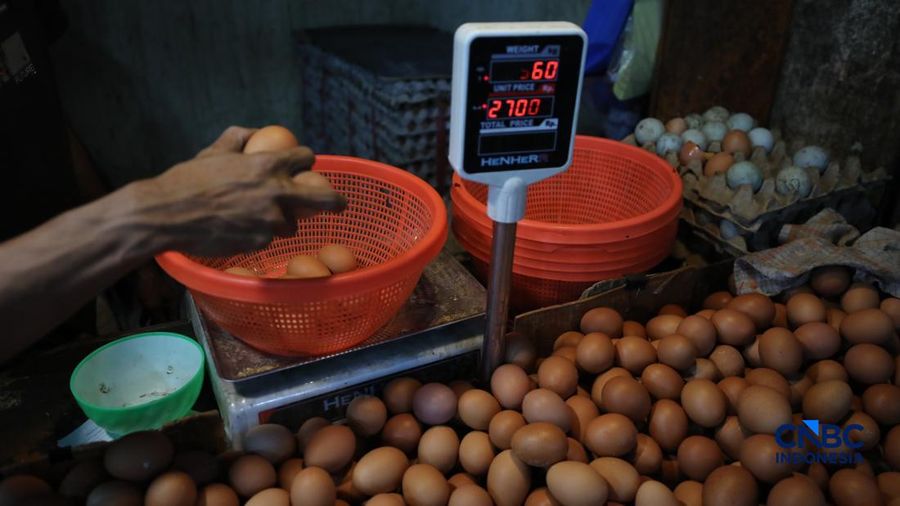 Harga telur ayam di Pasar Tradisional di Pasar Kebayoran Lama, Jakarta kembali mengalami kenaikan setelah masa libur sekolah berakhir, Rabu (22/7/2026).