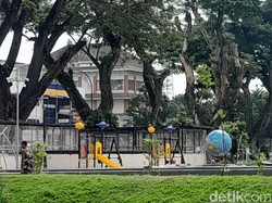 Warga Ngeluh Fasilitas Bermain Anak di Lapangan Merdeka Medan Banyak yang Rusak