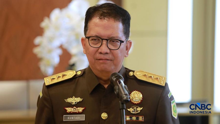 Jaksa Agung Muda Bidang Tindak Pidana Khusus (Jampidus), Kuntadi dalam konvensi pers usai pelantikan di Gedung Kejagung, Jakarta, Jumat (24/7/2026). (CNBC Indonesia/Muhmmad Sabki)