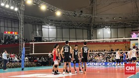 Timnas Voli Indonesia di SEA V Cup 2026 leg 2. (CNNIndonesia.com/Askar Fatih Robbani)