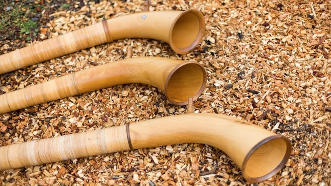Alphorns on the last day of the International Alphorn Festival on the alpine pasture of Tracouet in Nendaz, in southern Switzerland, July 26, 2026. REUTERS/Pierre Albouy