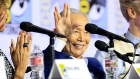 SAN DIEGO, CALIFORNIA - JULY 25: George Takei speaks onstage during the 2026 Comic-Con International: San Diego - "Star Trek" Universe Hall H Panel at San Diego Convention Center on July 25, 2026 in San Diego, California.   Amy Sussman/Getty Images/A