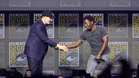 SAN DIEGO, CALIFORNIA - JULY 25: (L-R) Kevin Feige, President, Marvel Studios and David Jonsson are seen onstage during the Marvel Studios Panel at 2026 San Diego Comic-Con on July 25, 2026 in San Diego, California.   Joe Scarnici/Getty Images for Di