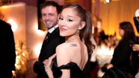 BEVERLY HILLS, CALIFORNIA - JANUARY 11: (FOR EDITORIAL USE ONLY) Ariana Grande attends the 83rd annual Golden Globe Awards at The Beverly Hilton on January 11, 2026 in Beverly Hills, California.   Neilson Barnard/Getty Images/AFP (Photo by Neilson Ba