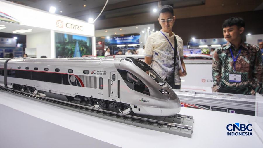 Pameran RailwayTech Indonesia 2026 di JIExpo Kemayoran, Jakarta, Selasa (28/72026).  (CNBC Indonesia/Faisal Rahman)