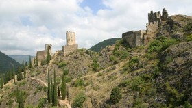 Three of the four castles near the French village Lastours, built in the 13th century.