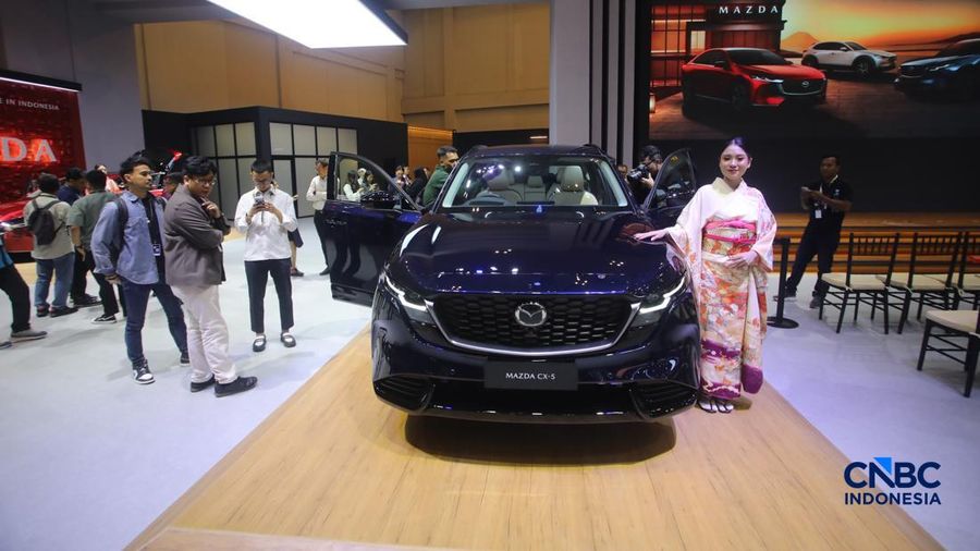 All New Mazda CX-5 ditampilkan dalam aktivitas GIIAS 2026 di ICE BSD, Kabupaten Tangerang, Banten, Rabu (29/7/2026).