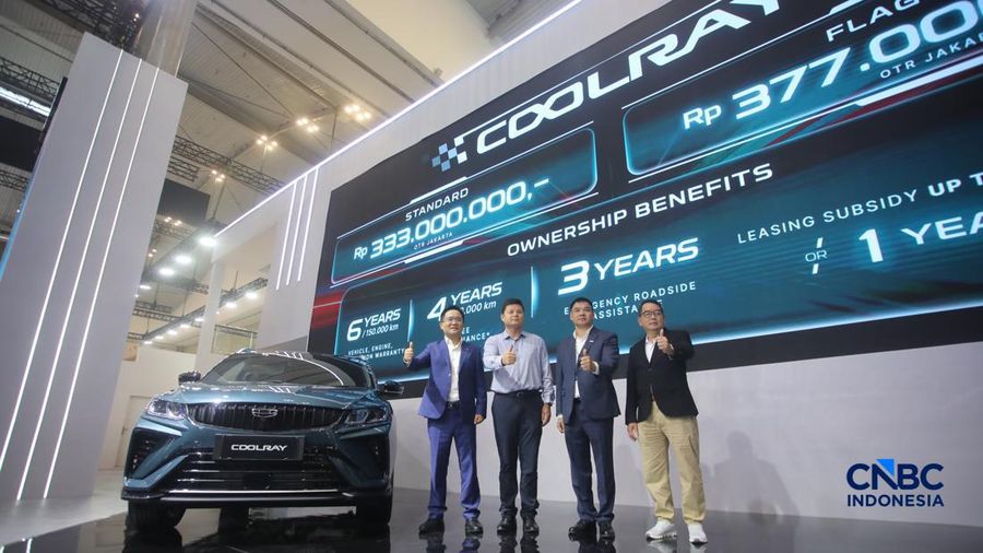 Geely Coolray ditampilkan dalam aktivitas GIIAS 2026 di ICE BSD, Kabupaten Tangerang, Banten, Rabu (29/7/2026). (CNBC Indonesia/Faisal Rahman)