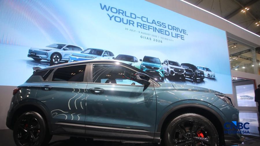 Geely Coolray ditampilkan dalam aktivitas GIIAS 2026 di ICE BSD, Kabupaten Tangerang, Banten, Rabu (29/7/2026).