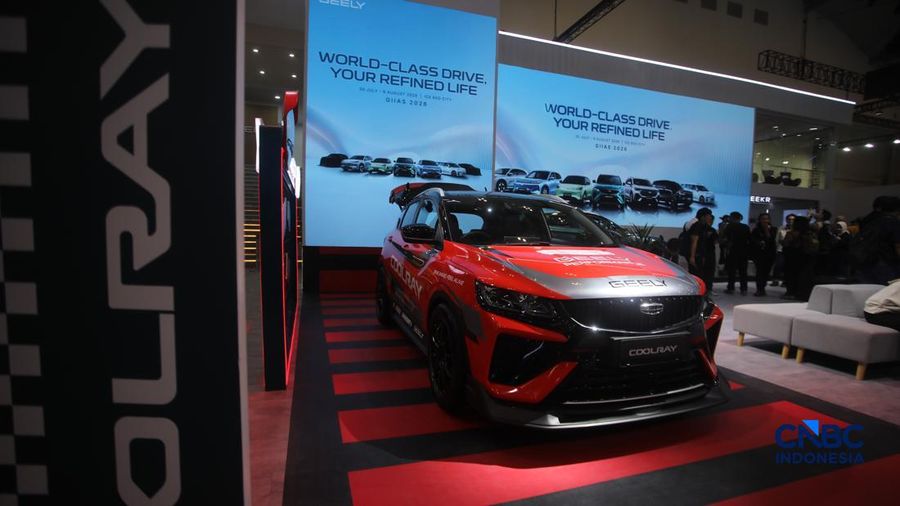 Geely Coolray ditampilkan dalam aktivitas GIIAS 2026 di ICE BSD, Kabupaten Tangerang, Banten, Rabu (29/7/2026). (CNBC Indonesia/Faisal Rahman)