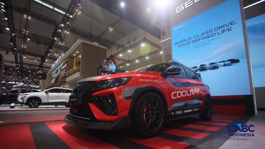 Geely Coolray ditampilkan dalam aktivitas GIIAS 2026 di ICE BSD, Kabupaten Tangerang, Banten, Rabu (29/7/2026). (CNBC Indonesia/Faisal Rahman)