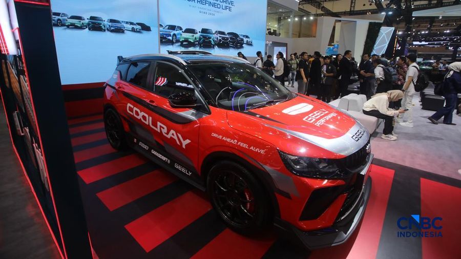 Geely Coolray ditampilkan dalam aktivitas GIIAS 2026 di ICE BSD, Kabupaten Tangerang, Banten, Rabu (29/7/2026). (CNBC Indonesia/Faisal Rahman)