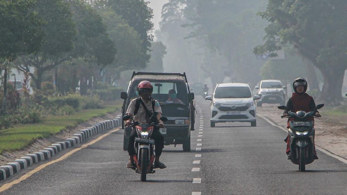 Palangka Raya Dikepung Kabut Asap Karhutla, Jarak Pandang Terbatas