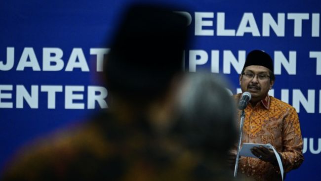 Sekretaris Jenderal Kementerian Komdigi Ismail memberikan arahan saat Pelantikan Pejabat Pimpinan Tinggi Pratama di lingkungan kemkomdigi, Jakarta, Rabu (29/07/2026). (Anhar/Komdigi)