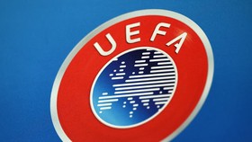 FILE PHOTO: Soccer Football - UEFA Champions League - Draw for Round of 16, Quarter Finals, Semi Finals & Final - UEFA Headquarters, Nyon, Switzerland - February 27, 2026 General view of the UEFA logo after the draw REUTERS/Pierre Albouy/File Photo