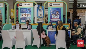 Suasana pameran Islamic Travel Connect 2026 yang diselenggarakan CNN Indonesia di Kota Kasablanka, Jakarta, Rabu, 29 Juli 2026.  CNN Indonesia/Febria Adha L