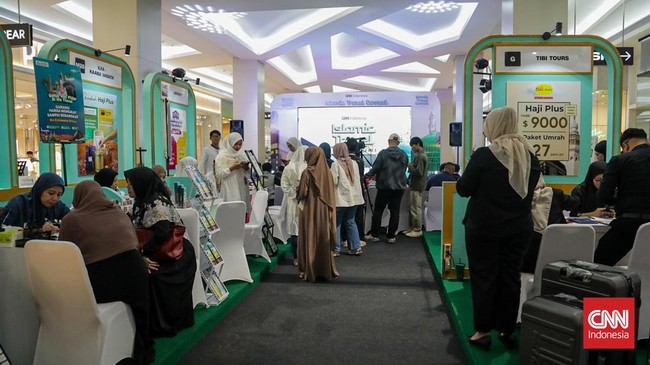 Suasana pameran Islamic Travel Connect 2026 yang diselenggarakan CNN Indonesia di Kota Kasablanka, Jakarta, Rabu, 29 Juli 2026. CNN Indonesia/Febria Adha L