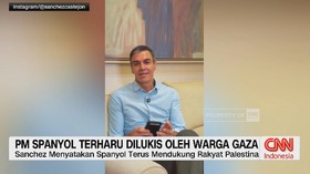 PM Spanyol Terharu Dilukis oleh Warga Gaza
