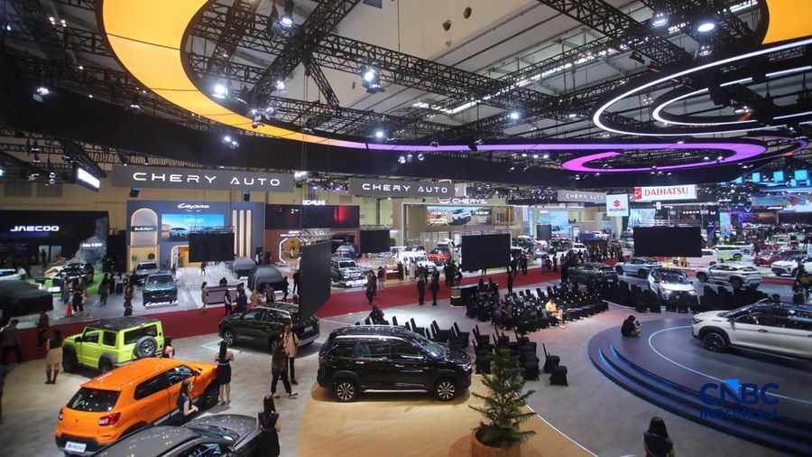 Suasana press day saat aktivitas Gaikindo Indonesia International Auto Show (GIIAS) 2026 di ICE BSD, Kabupaten Tangerang, Banten, Rabu (29/7/2026).