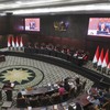 Suasana sidang pembacaan putusan 20 permohonan uji materiil di Gedung Mahkamah Konstitusi, Jakarta, Kamis (30/7/2026).