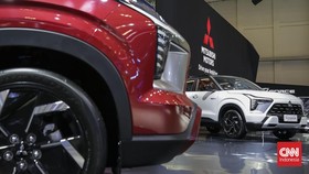 Mitsubishi Motors Krama Yudha Sales Indonesia meluncurkan New XForce Hybrid sebagai bintang utama GIIAS 2026 di ICE BSD Tangerang Rabu 29 Juli dengan harga spesial Rp445 juta. (CNN Indonesia/Adhi Wicaksono)