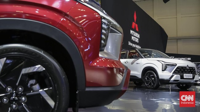 Mitsubishi Motors Krama Yudha Sales Indonesia meluncurkan New XForce Hybrid sebagai bintang utama GIIAS 2026 di ICE BSD Tangerang Rabu 29 Juli dengan harga spesial Rp445 juta. (CNN Indonesia/Adhi Wicaksono)