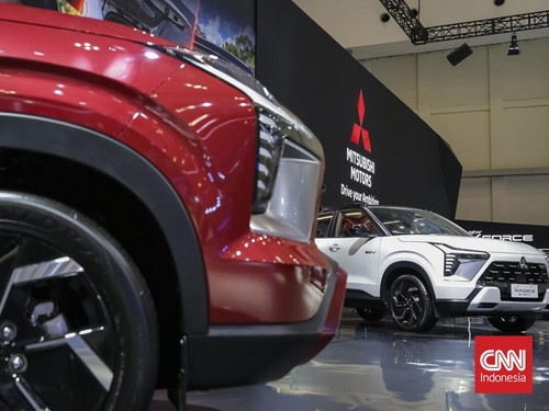 Mitsubishi Motors Krama Yudha Sales Indonesia meluncurkan New XForce Hybrid sebagai bintang utama GIIAS 2026 di ICE BSD Tangerang Rabu 29 Juli dengan harga spesial Rp445 juta. (CNN Indonesia/Adhi Wicaksono)