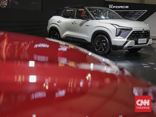 Mitsubishi Motors Krama Yudha Sales Indonesia meluncurkan New XForce Hybrid sebagai bintang utama GIIAS 2026 di ICE BSD Tangerang Rabu 29 Juli dengan harga spesial Rp445 juta. (CNN Indonesia/Adhi Wicaksono)