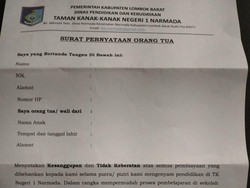 Ortu TK di Lombok Barat Diminta Teken Surat Sanggup Bayar Biaya Pendidikan