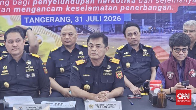 Direktorat Jenderal Bea dan Cukai Kementerian Keuangan menggagalkan peredaran narkoba di Indonesia dengan total barang yang berhasil diamankan mencapai 7,915 ton, per 26 Juli 2026.