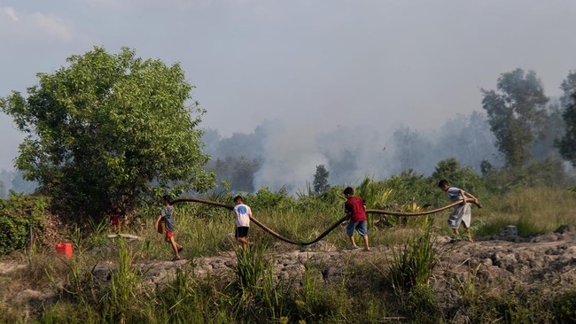 Pemadaman Kebakaran Lahan di Ogan Ilir