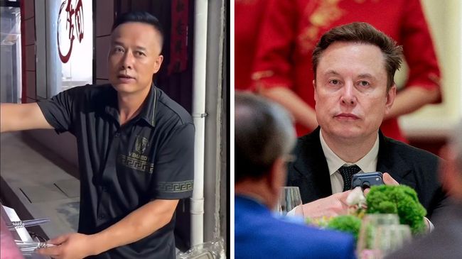Seorang koki barbeku di China, Ma Jianping, viral di media sosial berkat kemiripannya dengan miliarder Elon Musk.