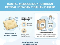 Infografis: Bersihkan Bantal Menguning Cukup Pakai 2 Bahan Ini
