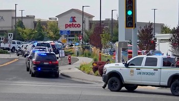 Emergency responders at the site of a fatal shooting incident in Twin Falls, Idaho, U.S., August 1, 2026, in this still image obtained from a video. ABC AFFILIATE KIVI/Handout via REUTERS